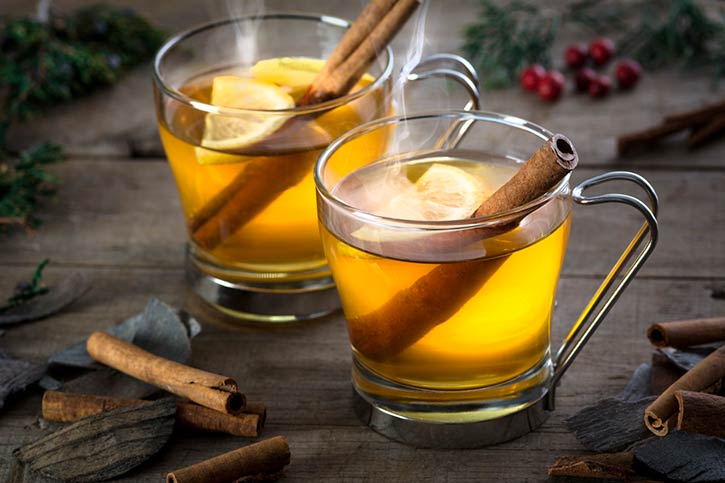 Two Steaming Hot Toddy Cocktails