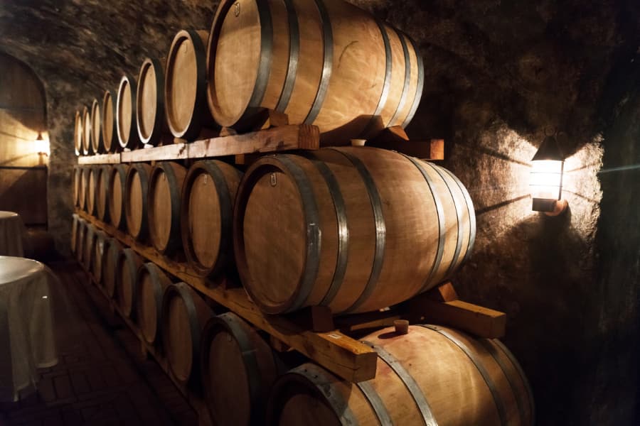 Aged Barrels Of Wine
