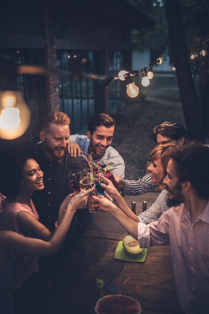 Group of friends toasting 